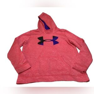Under Armour Girls Pink Sweatshirt Loose Hoodie‎ Cold Gear Size YXL